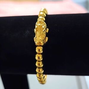 Stainless steel gold plated bangle